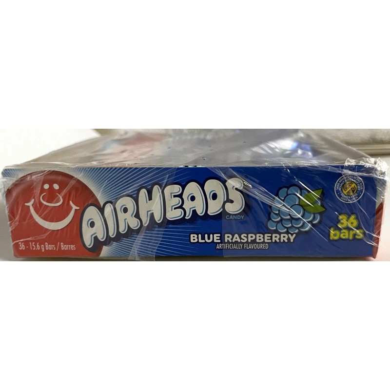 Airheads Blue Raspberry Box 36 Bars Candy Bulk Candies Taffy