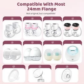 Nursi Luna Flange Inserts 10PCS 13/15/17/19/21mm for 24mm Flanges/Shield of Most Pumps, Flange Sizing Kit Silicone Flanges Insert, Breastfeeding Essentials Kit for New Moms