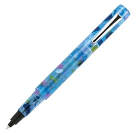Monteverde MVP Liquid Rollerball Pen Blue Squares - Medium Point - Compact & Versatile Mini Pocket Pen - Liquid Rollerball Technology - Cartridge & Eyedropper Fill