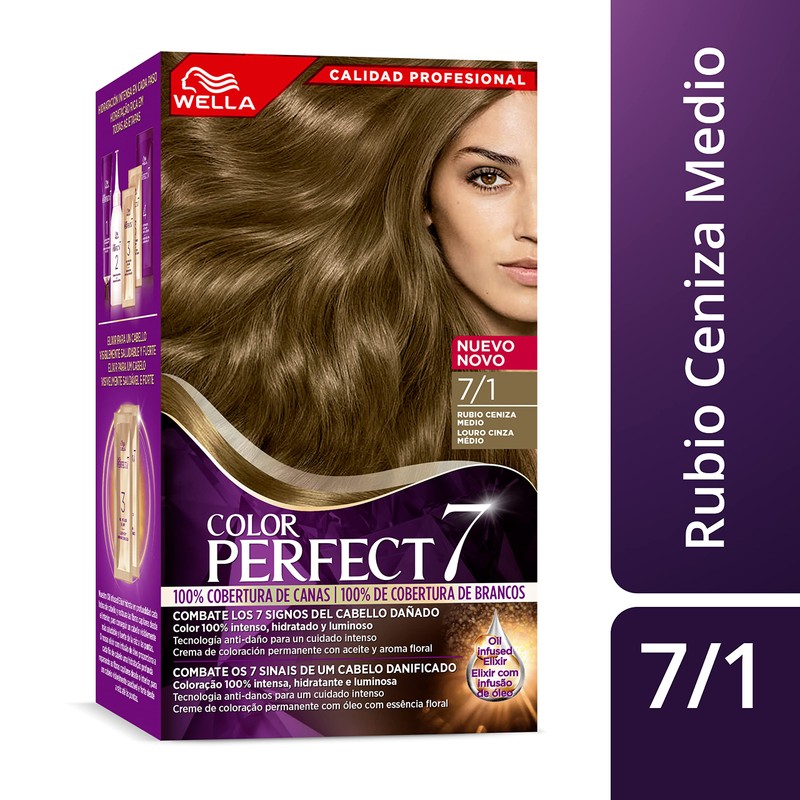 Wella Colour Perfect 7 100% Canas 7/1-Rubio Ceniza Medio