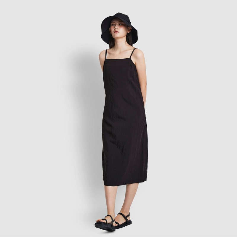 JAJU Women's Crinkle Busteir Dress_Black