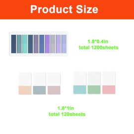 Ubuymart 1320 Sheets Sticky Tabs Transparent Bible Sticky Notes,Book Tabs Colored Page Markers,Sticky Index Tabs for Reading Notes,Books,Bible,Office School Supplies,Book Annotation