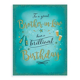 Piccadilly Greetings Piccadilly Greetings Modern Birthday Card Brother In Law - 8 x 6 inches