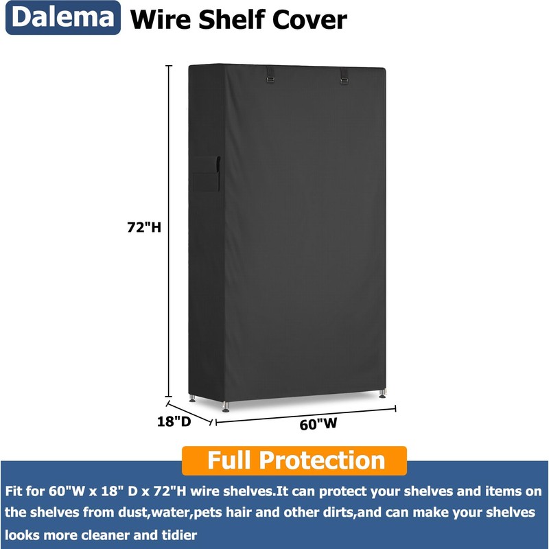 Dalema Storage Shelf Cover,Outdoor Heavy Duty 600D 60''W x 18''D