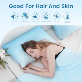 Luxear Cooling Pillow Cases, 2 Pack King Size Arc-Chill Q-max > 0.5 Gradient Cool Pillowcases for Hair Skin,Breathable Cooling Summer Pillow Cover for Hot Sleeper & Night Sweats- Gradient Light Blue