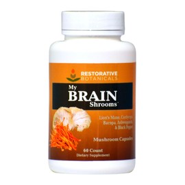 Restorative Botanicals My Brain Shrooms, Lion's Mane, Cordyceps, Ashwagandha, Bacopa, Black Pepper, Vegan/Organic/Fruiting Bodies