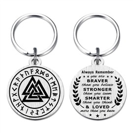 Richesele Viking Keychain for Men - Viking Gifts Viking Triangle Key Chain - Viking Celtic Protection Keychain for Men Women