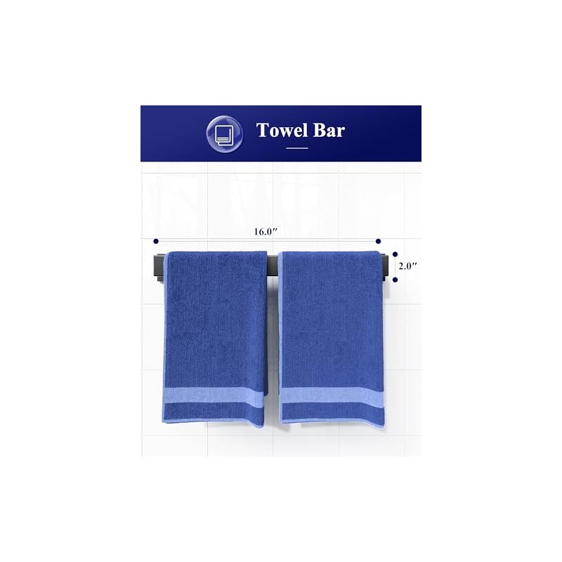 Kitsure 5-Pieces Bathroom Hardware Accessories Set, Rustproof Towel Racks for