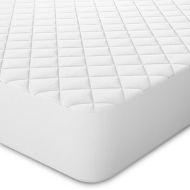 Moonlight Bedding king Size Mattress Protector Extra Deep 30 Cm Stretch Skirt Anti Allergy Quilted Mattress Topper Breathable Fitted Mattress Cover (150 X 200 Cm)