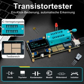 Treedix GM328 Transistor Tester - Color Screen LCR/ESR Meter, Component Tester for MOSFET/PNP/NPN, Capacitor, Diode, Resistor, SMD, Triode & Zener Diode