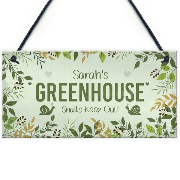 RED OCEAN Greenhouse Novelty Personalised Sign For Garden Hanging Garden Shed Decor Sign