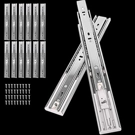 18 inch Soft Close Drawer Slides Set 6-Pairs (12 Pieces),Full Extension Side Mount Ball Bearing ,Less Noise,Load Rating 100 lbs.