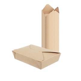 50 Pack Disposable Take Out Boxes - 30oz | Planet-Friendly and Leak-Proof Kraft Paper Food Containers in Bulk | for Pasta, Salads Desserts and Snacks | Meal Prep Containers Paper Boxes for Food