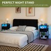 Yoobure Side Table - Night Stand with Charger Station &