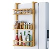 Hanging Spice Rack for Refrigerator - 3 Tier Bamboo Kitchen