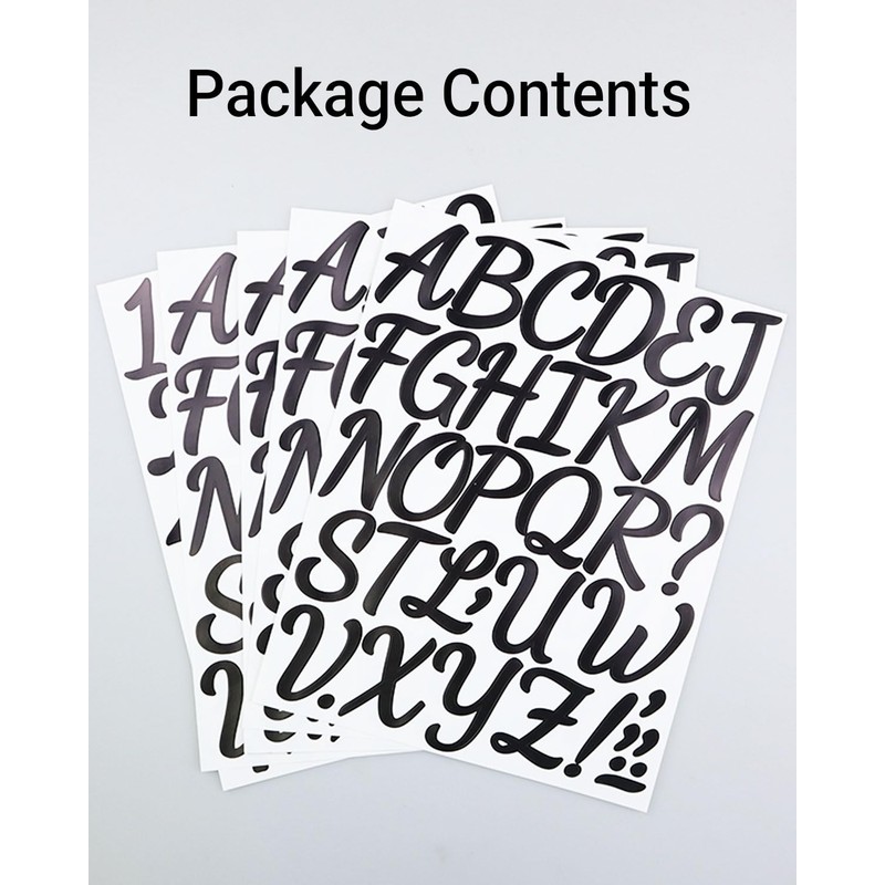 Stick On Alphabet Number Stickers 2 Inch, 4 Sheets Vinyl