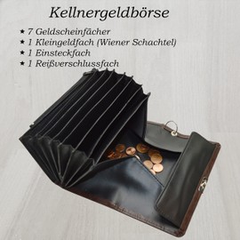 flevado Cashier Wallet Waiter Purses Sets with or without/Colour Matching Colt/Holster to Choose From, Light Brown Wallet with Colt, Classic