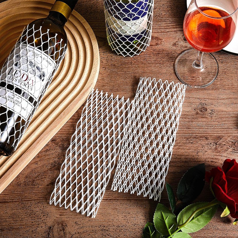 50 Pieces Wine Mesh Protective Sleeves 7.8 Inch Long Mesh