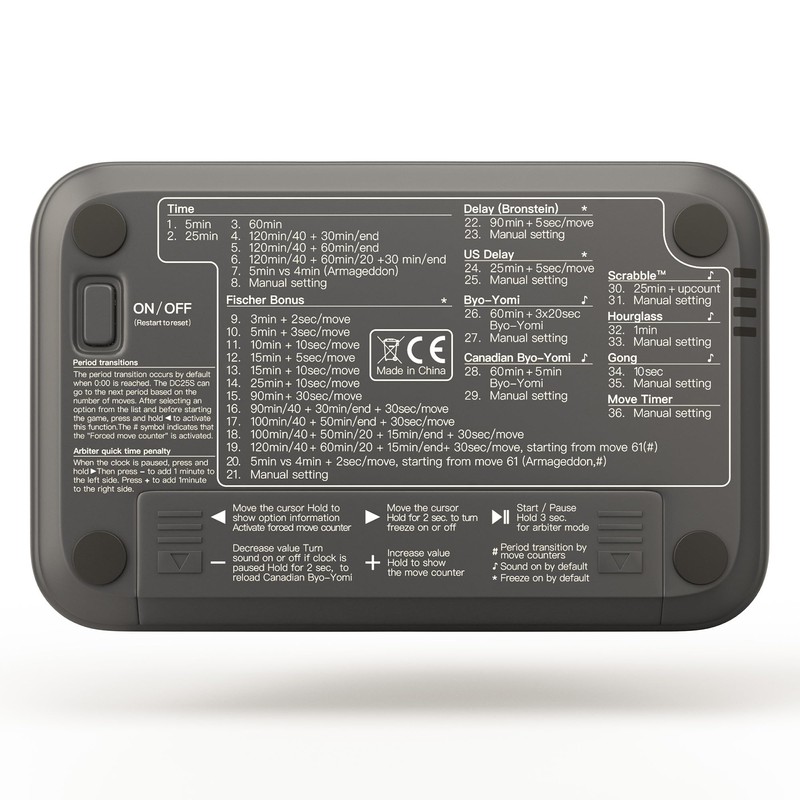 A&A Chess Clock, Digital Chess Timer with 36 Tournament Modes,