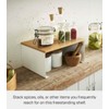 YAMAZAKI Yamazaki Home Wood-Top Stackable Kitchen Rack - Modern Counter