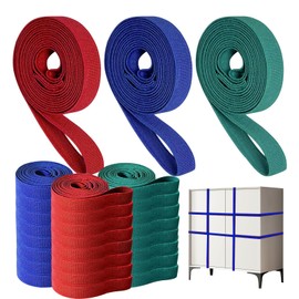 Extra Large Moving Rubber Bands,42" 36" 30"Extra Strength Mover Rubber Bands for Furniture,Moving Blanket Rubber Band,Elastic Bands for Secure Packing, Pallets, Boxes (Red,Blue,Green) (24 Pack)