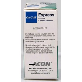 Acon Laboratories On Call Express Glucose Control Solution G125-12D - 2 Vials New Exp. 03/12/2025