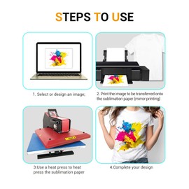 100 Sheets Sublimation Paper 8.3" x 11.7" - Heat Transfer Paper for T-Shirts, Mugs, DIY - Compatible with Epson/HP/Canon/Sawgrass Inkjet Printers (Sublimation Ink Required) (Clear)