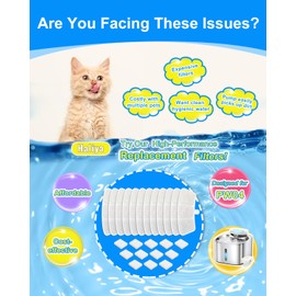 Haliya 12-Pack Filters Compatible with oneisall PW04 3.5L Stainless Steel Cat Water Fountain - High-Capacity 4-Stage Replacement Filter for Multi-Cat Homes and Frequent Use