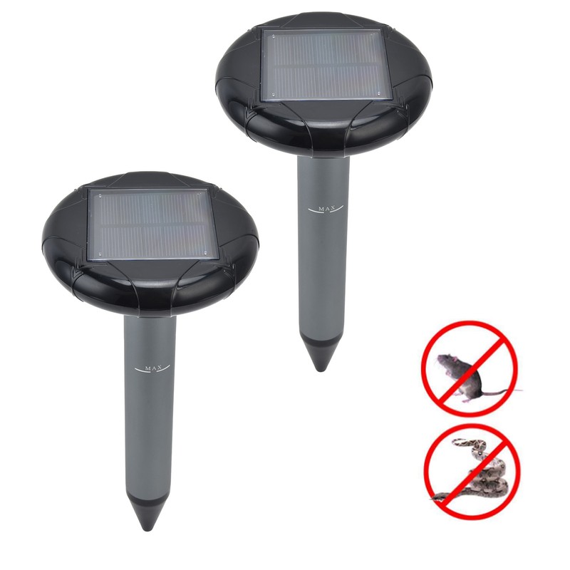 2PCS Ultrasonic Animal Repeller Solar Mouse Repeller Expeller for Outdoor