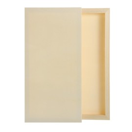 sourcing map 2 Pack Wood Canvas Boards, 6x12 Inch Art Canvases Square Unfinished Wood Panel for Painting, Crafts, DIY Projects, Pouring Art