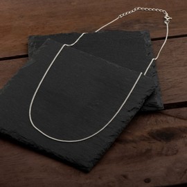 Aeon Jewellery Adjustable Curb Chain - 16" Curb Chain With 2" Extender | 1.1mm 925 Sterling Silver Necklace | With Polishing Cloth