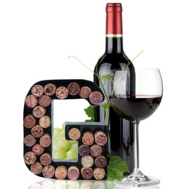 Made Easy Kit Metal Letter Wine Cork Keepsake Saver & Holder Monogram w/Free Wall Mount Kit A-Z (Letter G, Small)