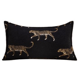 vctops Luxury Tiger Jacquard Throw Pillow Cover Soft Velvet Animal Pattern Decorative Cushion Cover Modern Rectangle Accent Pillowcase for Couch Bedroom Living Room (Type C,12"x20")