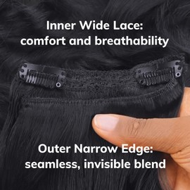 IDN BEAUTY Clip in Hair Extensions Real Human Hair Body Wave 120g Natural Black Double-layer Lace Clip In for Black Women Soft Breathable Lace Invisible Seamlessly Blending 7pcs 14 Inch