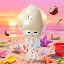 SWTOIPIG Interactive Octopus Toy, Dancing Octopus with LED Lighting, Music, Intelligent Obstacle Avoidance and Fishing Rod, Baby Toy for Tummy Time,Musical Toy for Babies(Off-white)