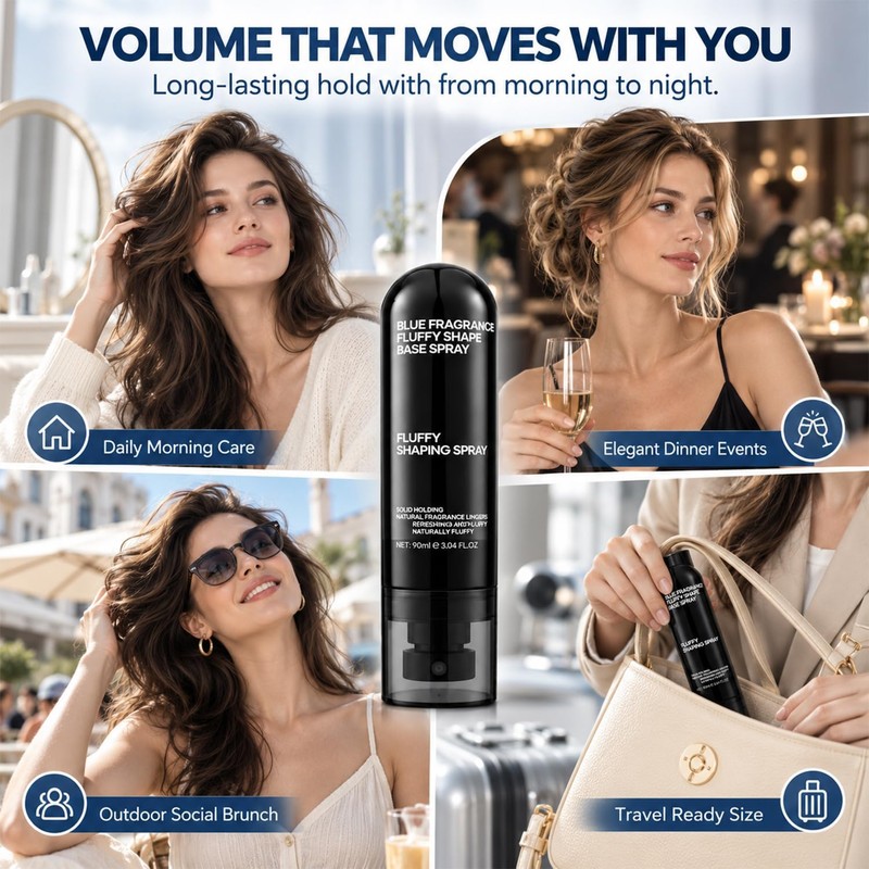 2pcs Peach-Scented Volumizing & Setting Spray forLightweight,Bouncy Hair and Long-Lasting