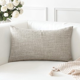 Artscope Linen Cushion Covers Set of 1 Decorative Lumbar Pillowcase Pillow Cover 16x24 Inch for Home Decor Sofa Bedroom Car 40x60cm Khaki