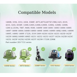 Little Green Machine Brush Replacement Parts for Bissell 1400B 4075 3353 3588F 2458 3194 1986 1425 1400,4.96in Upgraded Brushes,Hose Clean Tool,Crevice Tool,Multi-use Tough Stain Attachments Kits