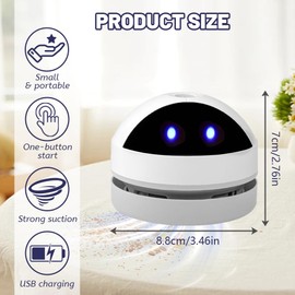 flintronic Tischstaubsauger, USB Wiederaufladbar Tischstaubsauger, Mini Tischsauger, Klein Handstaubsauger, Hohe Saugleistung Staub Reiniger, für Tastatur Desktop Sofa