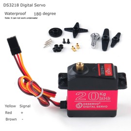 DIYmall 4 Sets 20KG DS3218 Large Torque Digital Servo 180Degree with 25T Servo Arm Full Metal Gear RC Toys DIY Model Water Resistant for Baja Cars