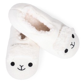 Elanze Designs Sheep Ivory Women's Animal Cozy Plush Lined Non Slip Fuzzy Slipper - Medium