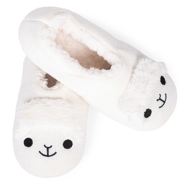 Elanze Designs Sheep Ivory Women's Animal Cozy Plush Lined Non
