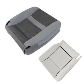 FZJDSD 2PCS Gray Driver Side Bottom Replacement Cloth Seat Cover & Seat Foam Cushion Compatible with Dodge Ram 1500 2500 3500 4500 5500 2006 2007 2008 2009 2010