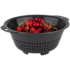 APS 787 Colander, Kitchen Strainer with Diameter 27.5 cm, Height 12 cm, Pasta Strainer, Colander with Ergonomic Grip Recesses, Anthracite