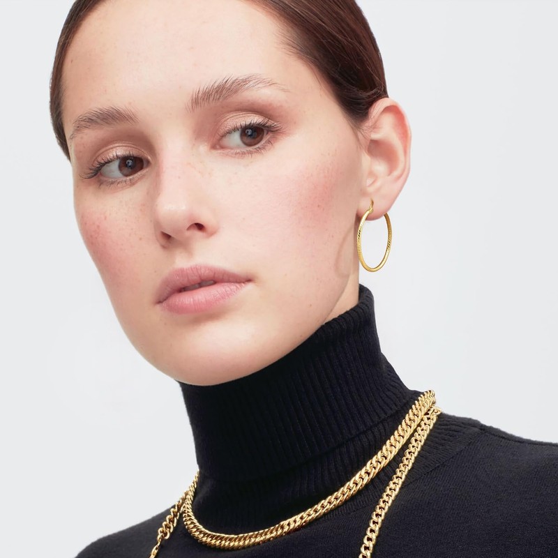 KKR 14K Gold Earrings for Women Statement 14K Gold Hoop