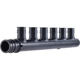 SharkBite 6 Port PEX Expansion Poly Tee, 3/4 Inch Closed Trunk with 1/2 Inch Outlet, Multi Line Water Manifold Plumbing Fittings for PEX-A Tubing, UAMPT6CZ