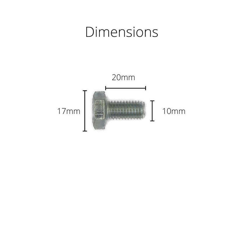 M10 Bolts (10mm x 20mm) Hex Bolt/Setscrew Fully Threaded -