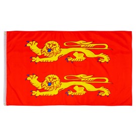 PHENO FLAGS Basse Normandy Flag - Basse Normandy Flag 90 x 150 cm with Brass Eyelets - Weatherproof Flag for Flagpole - 100% Polyester