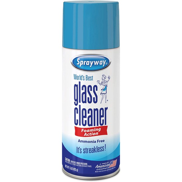 Sprayway Ammonia-Free Glass Cleaner, Foaming Action - Streakless Shine, 19 Ounce (Pack of 1)