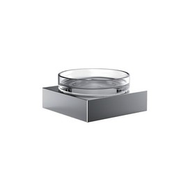 Emco Liaison 183000101 Soap Dish Round Soap Holder for Railing Soap Dish Glass / Chrome Dimensions 90 x 90 mm